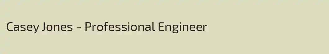 Casey Jones - Professional Engineer